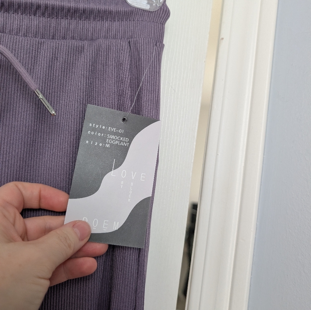 ❤️2 FOR 25❤️ Love Poem Wide-Leg Lounge Pants - Lavender - Picture 3 of 3